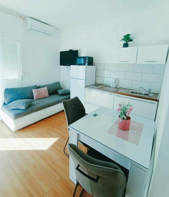 Kuchyň nebo kuchyňský kout v ubytování Apartments Jagoda