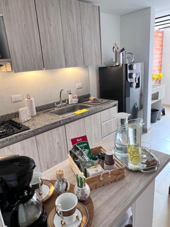Kuchyň nebo kuchyňský kout v ubytování Perfecto apartamento para descansar