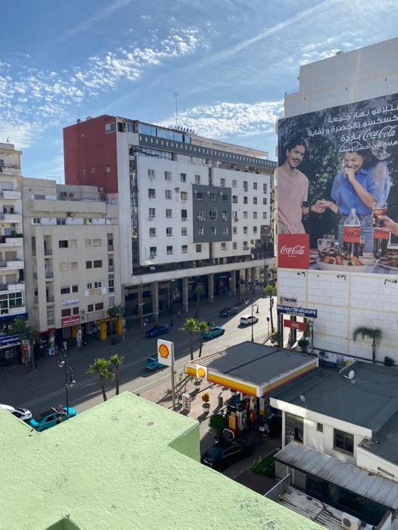 an overhead view of a city street with buildings at Appartement boulevard Mohamed 5 in Tangier