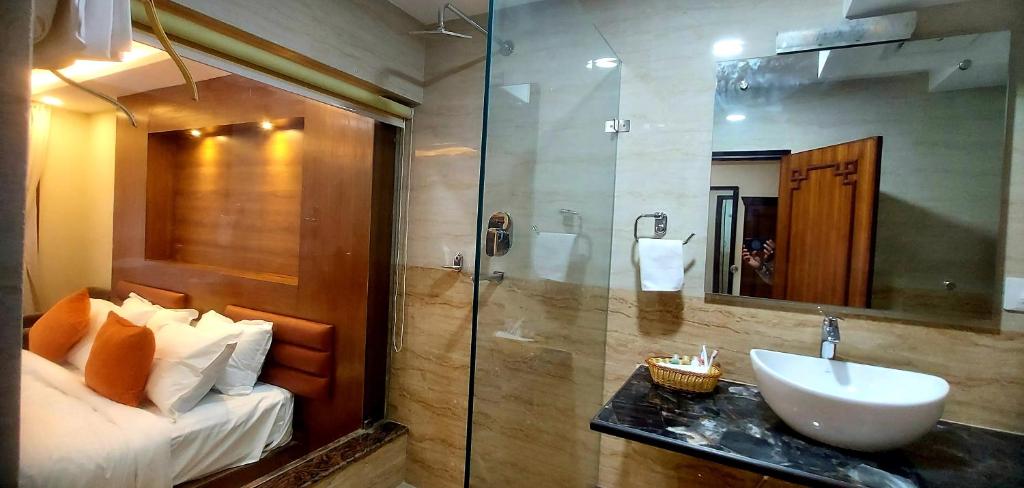 Koupelna v ubytování Hotel Yakroo Manang