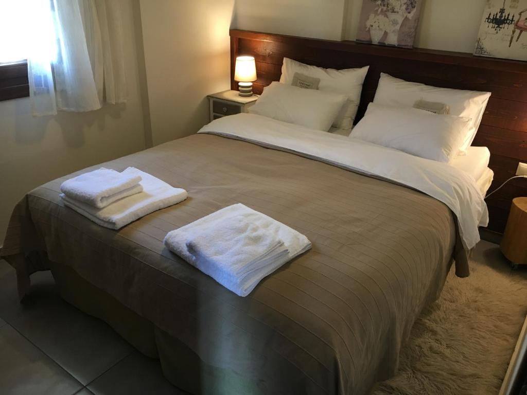 Postel nebo postele na pokoji v ubytování Aethri Pelion Suites