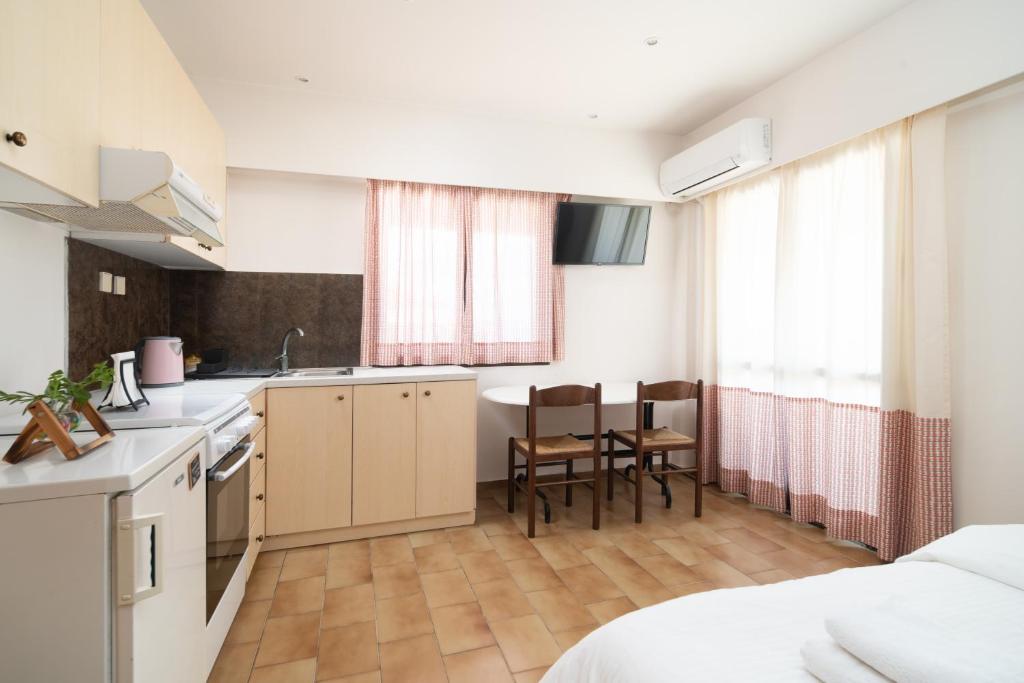 Kuchyň nebo kuchyňský kout v ubytování Monemvasia Green Apartments