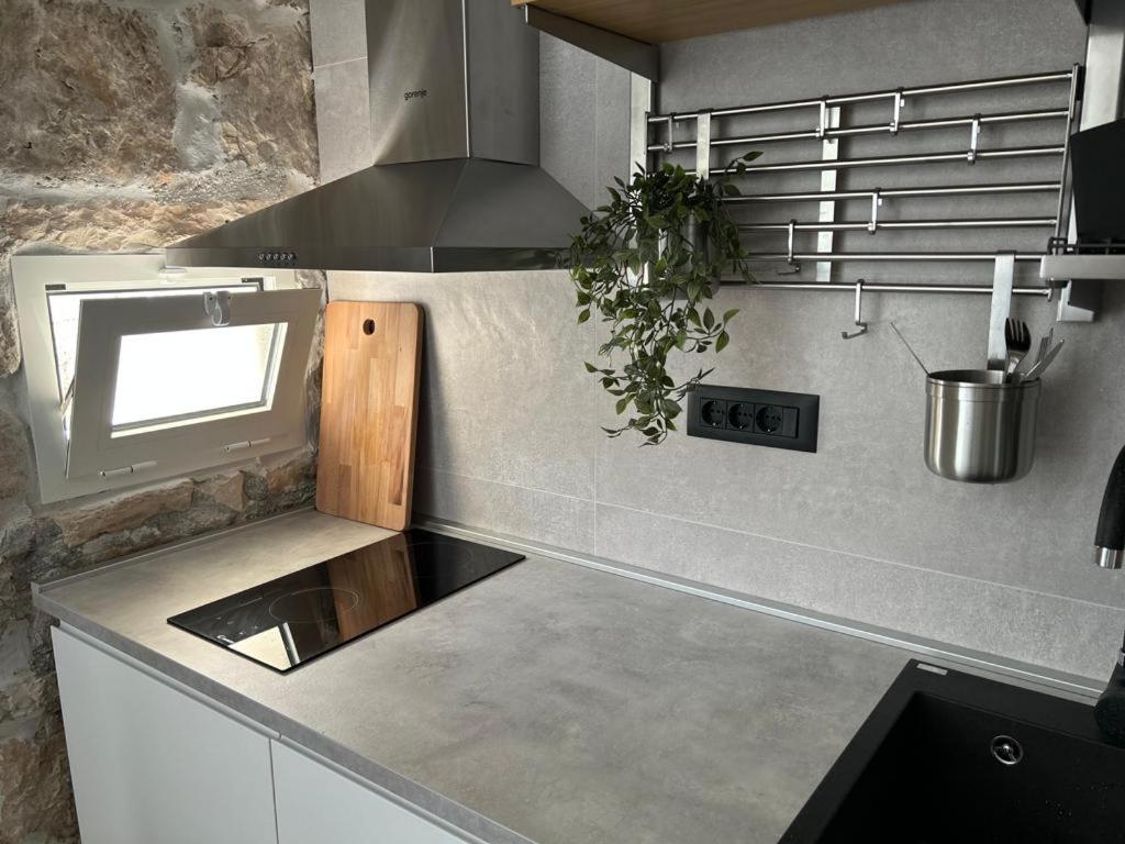 Kuchyň nebo kuchyňský kout v ubytování Studio Apartments Leut & Lanterna