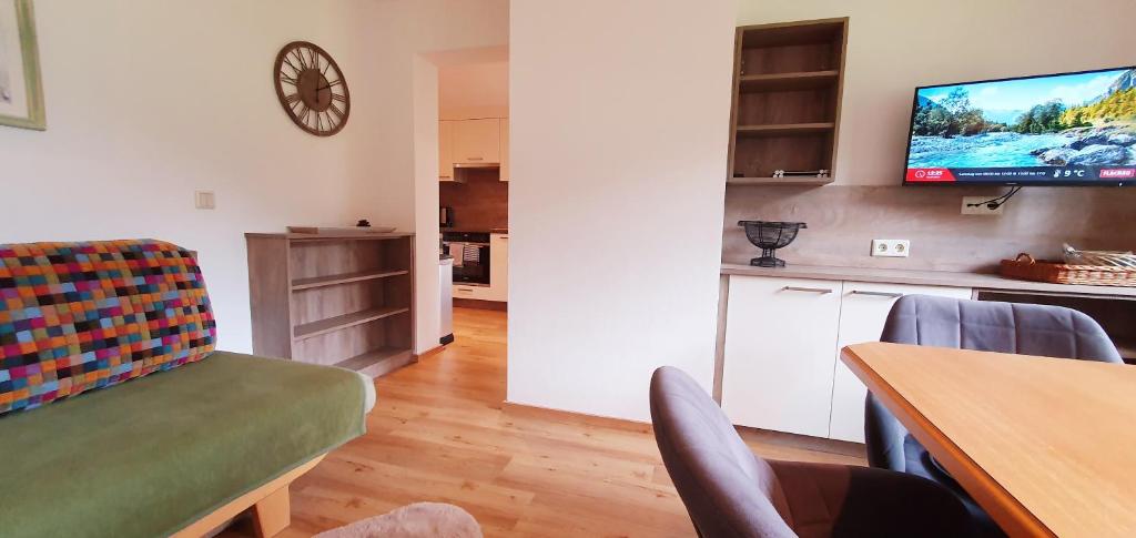 Televízia a/alebo spoločenská miestnosť v ubytovaní Apartment Maier