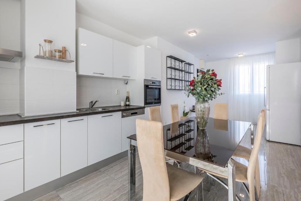 Kuchyňa alebo kuchynka v ubytovaní Luxury rooftop apartment Zalato