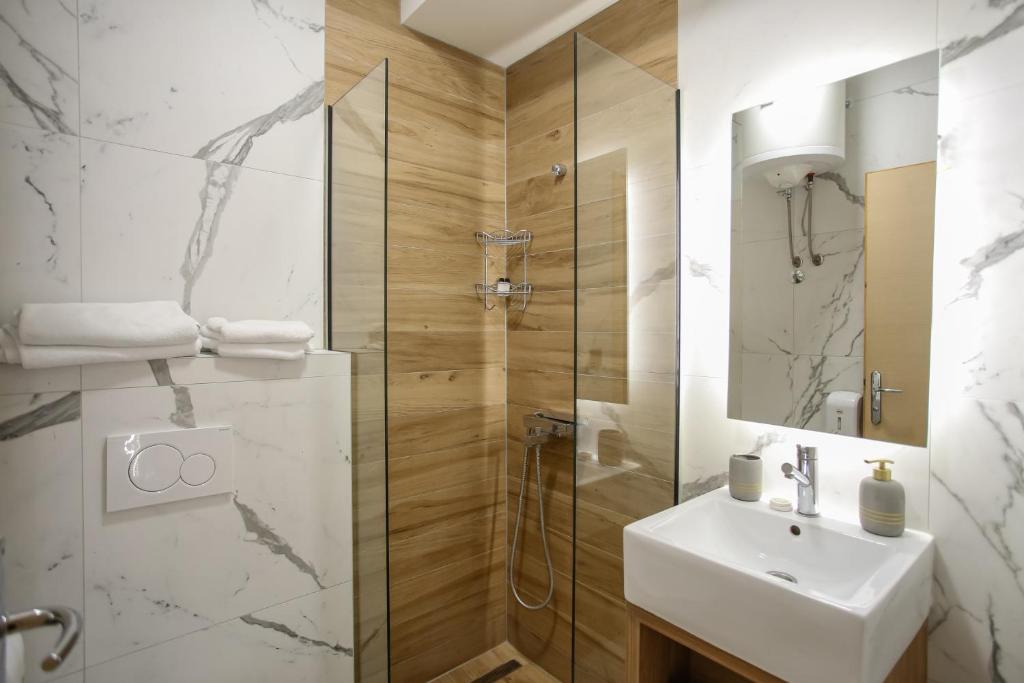 Koupelna v ubytování Hotel Emen