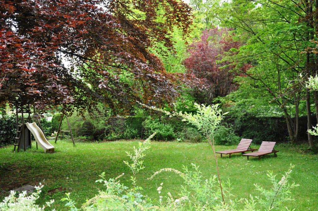 Zahrada ubytování B&B Le Bois Dormant