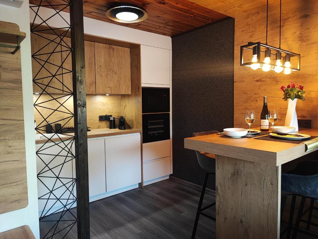 Kuchyň nebo kuchyňský kout v ubytování Ferienhaus Furth bei Göttweig