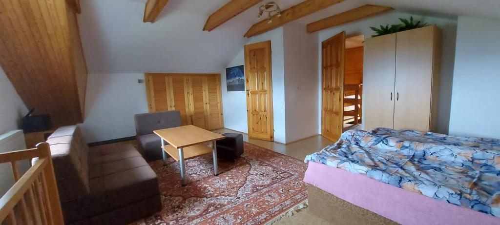 Postel nebo postele na pokoji v ubytování Ubytování Na Výsluní Tanvald