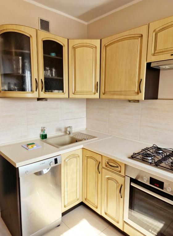 Kuchyň nebo kuchyňský kout v ubytování Parkowy - Sweet House
