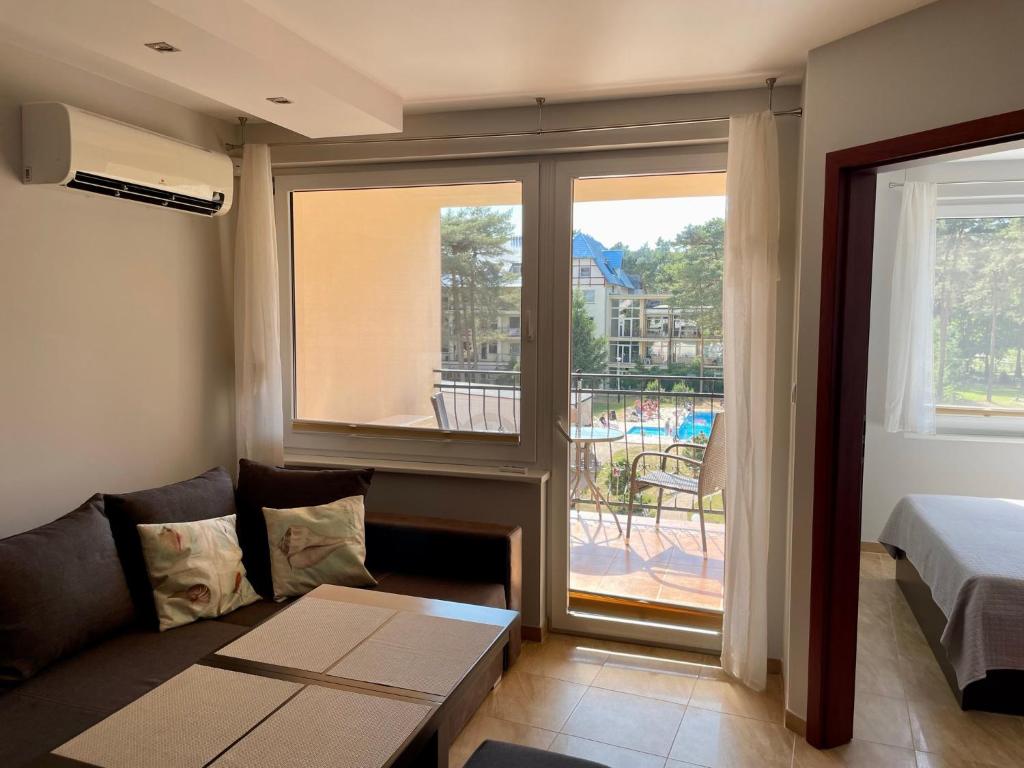 Postel nebo postele na pokoji v ubytování Komfortowy Apartament w Blue Mare
