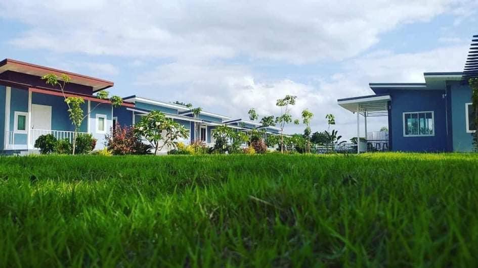 a row of houses in a field of grass at บ้านสวนปลายนา Ban suan pailna in Ban Kaeng Tat Sai