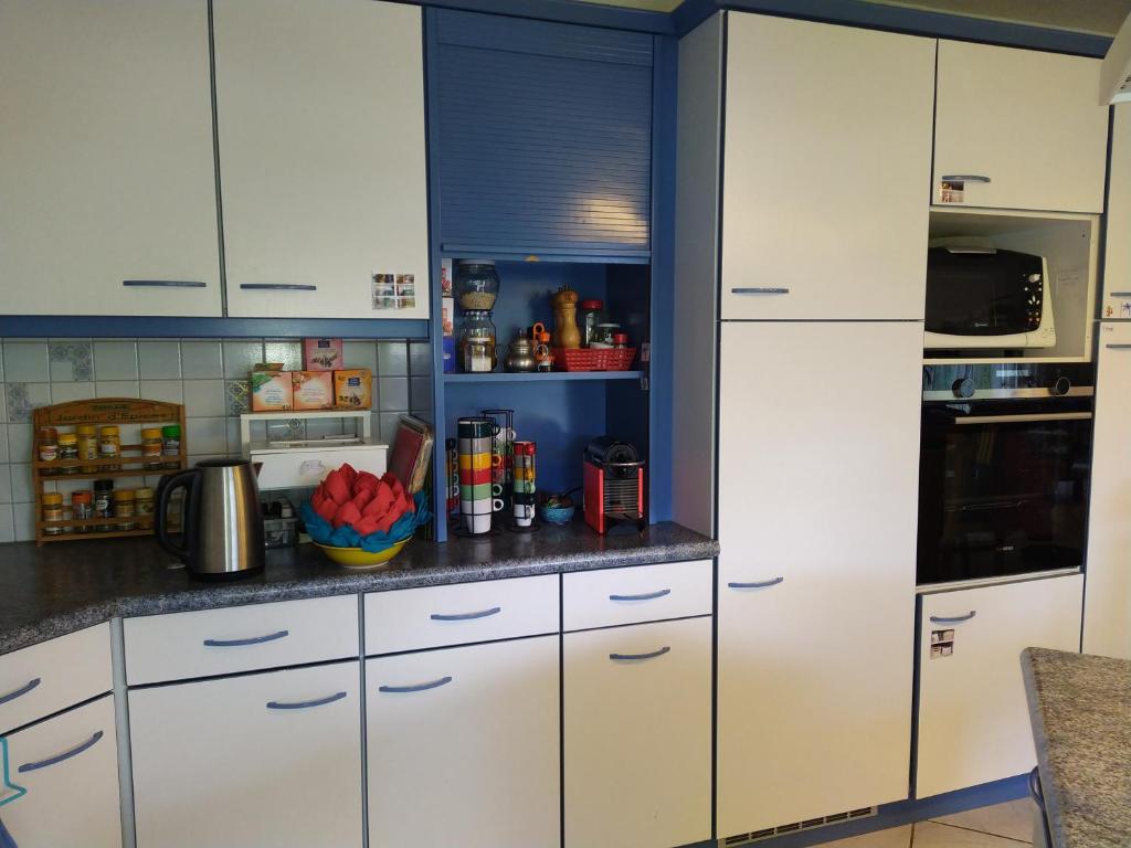 Kuchyň nebo kuchyňský kout v ubytování Chez l'Eveline Chambre Libellule