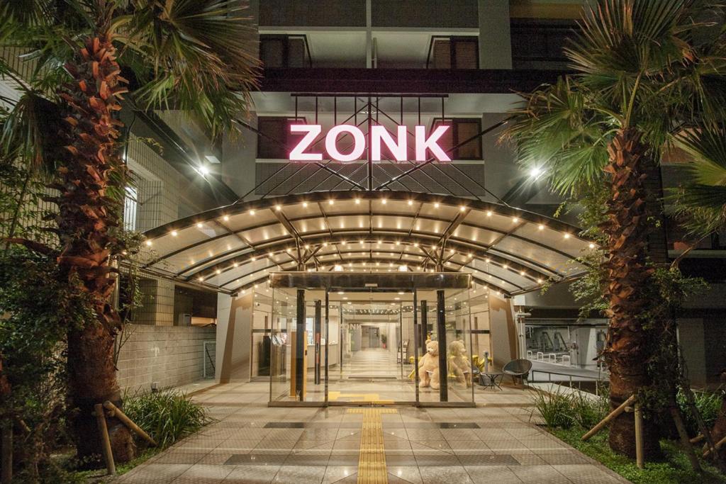 a building with a zonk sign on the front at ZONK HOTEL Nakasu in Fukuoka