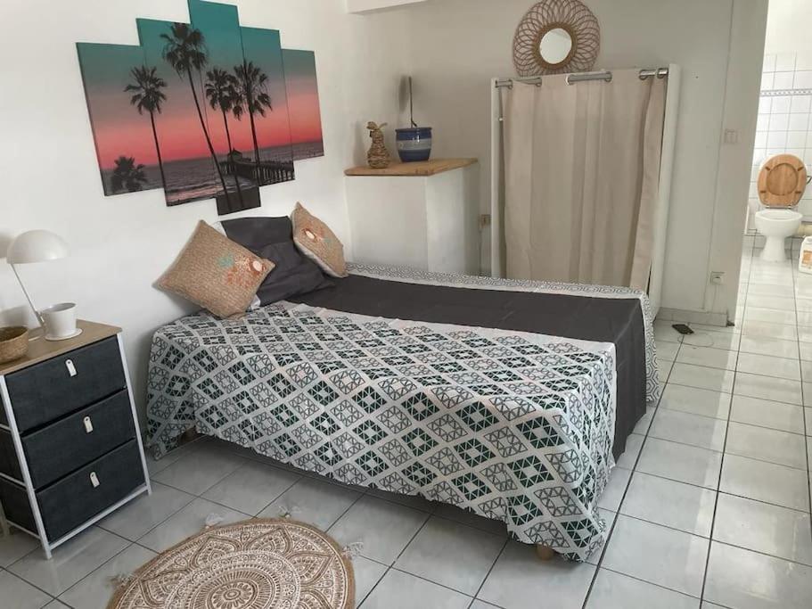 Postel nebo postele na pokoji v ubytování Soanna - Appartement à 5 minutes à pied de la plage