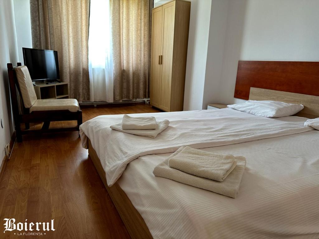 Postel nebo postele na pokoji v ubytování Boierul la Florenta