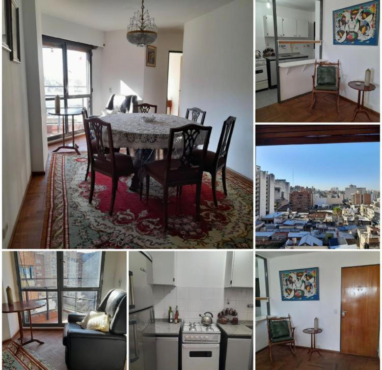 a collage of photos of a kitchen and a dining room at Depto Boulevard Illia in Cordoba