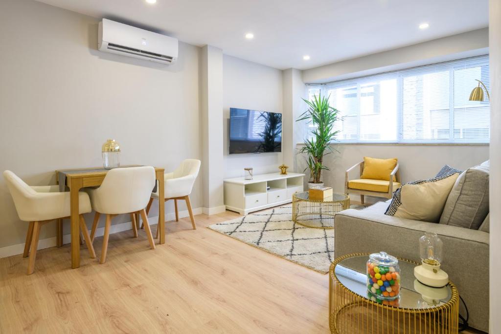 Ruang duduk di Apartamento Suite Gran Vía