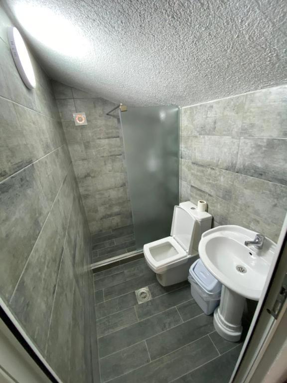 Koupelna v ubytování Hostel Heimli