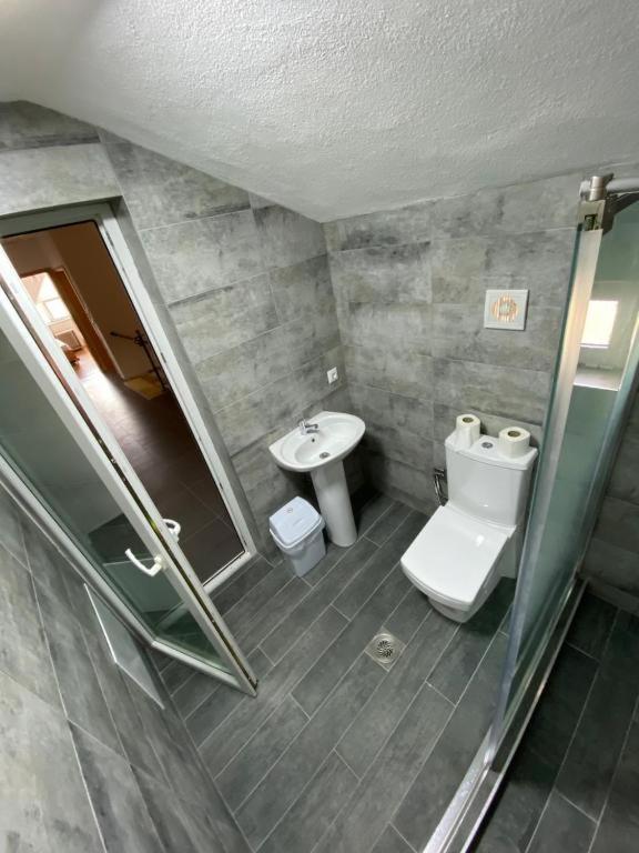 Koupelna v ubytování Hostel Heimli