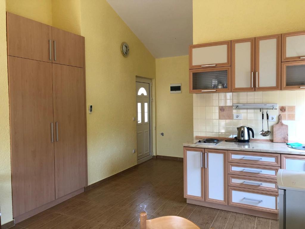 Kuchyň nebo kuchyňský kout v ubytování Apartments Delcheva