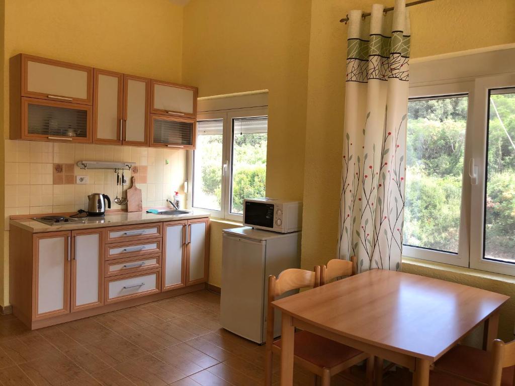 Kuchyň nebo kuchyňský kout v ubytování Apartments Delcheva