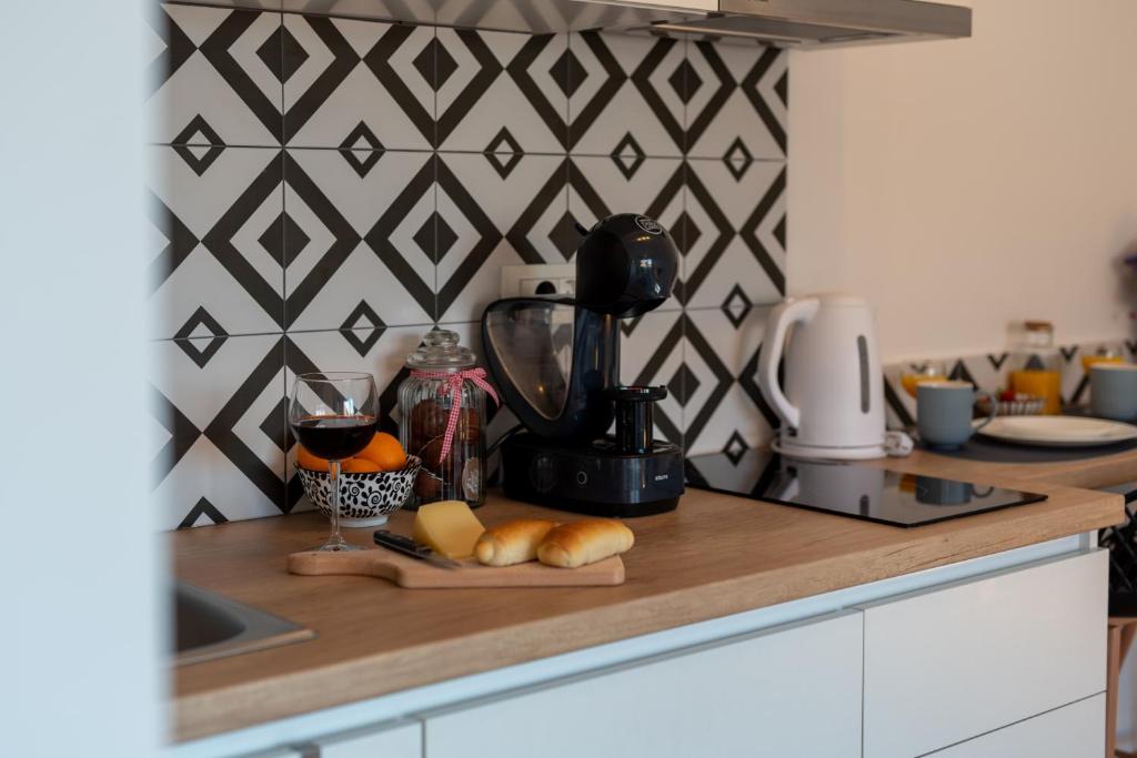 Kuchyň nebo kuchyňský kout v ubytování Apartmani Luce Trogir
