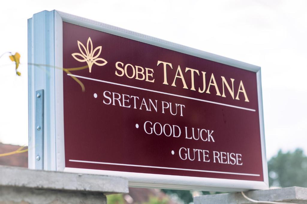 Certifikát, hodnocení, plakát nebo jiný dokument vystavený v ubytování Sobe Tatjana