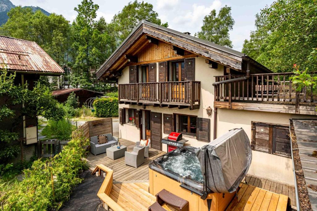 Balkón alebo terasa v ubytovaní Chalet le Tremplin