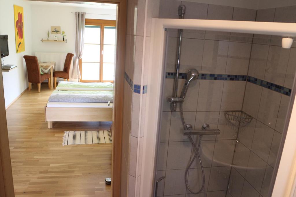 Kúpeľňa v ubytovaní Gästehaus - Camping- Weinhof Radl