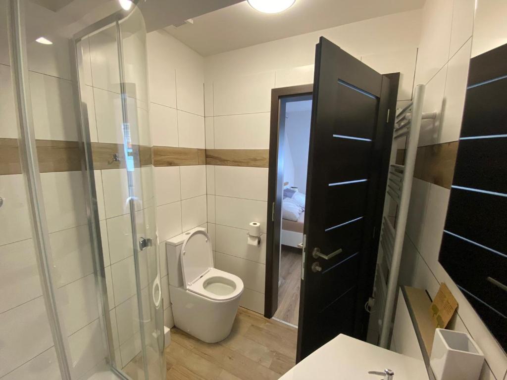 Koupelna v ubytování Penzion U Adama