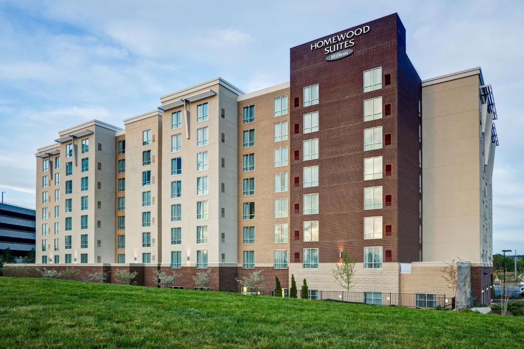 a building with a sign on the side of it at Homewood Suites by Hilton Nashville Franklin in Franklin