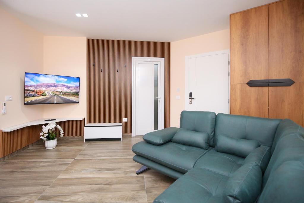 Televiisor ja/või meelelahutuskeskus majutusasutuses Queen Apartmets Vlore