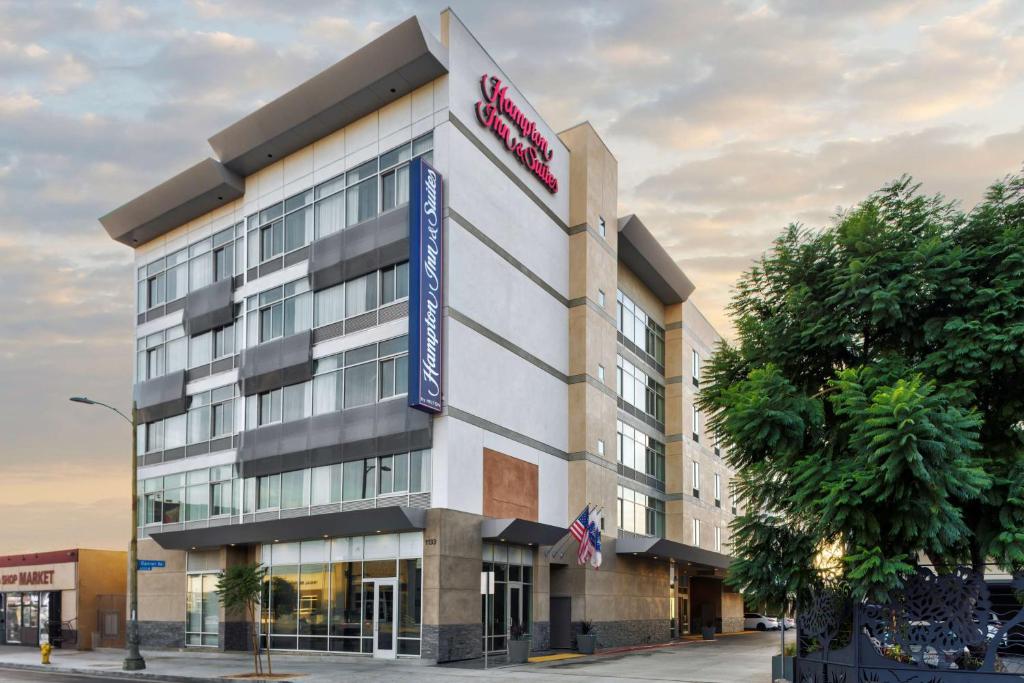 a rendering of the exterior of a hotel at Hampton Inn & Suites Los Angeles/Hollywood, CA in Los Angeles