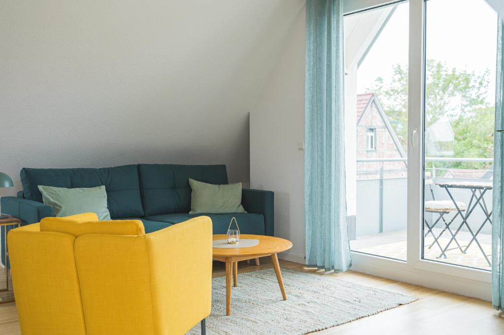 Posezení v ubytování Design-Apartment - Küche - Balkon - Tiefgarage