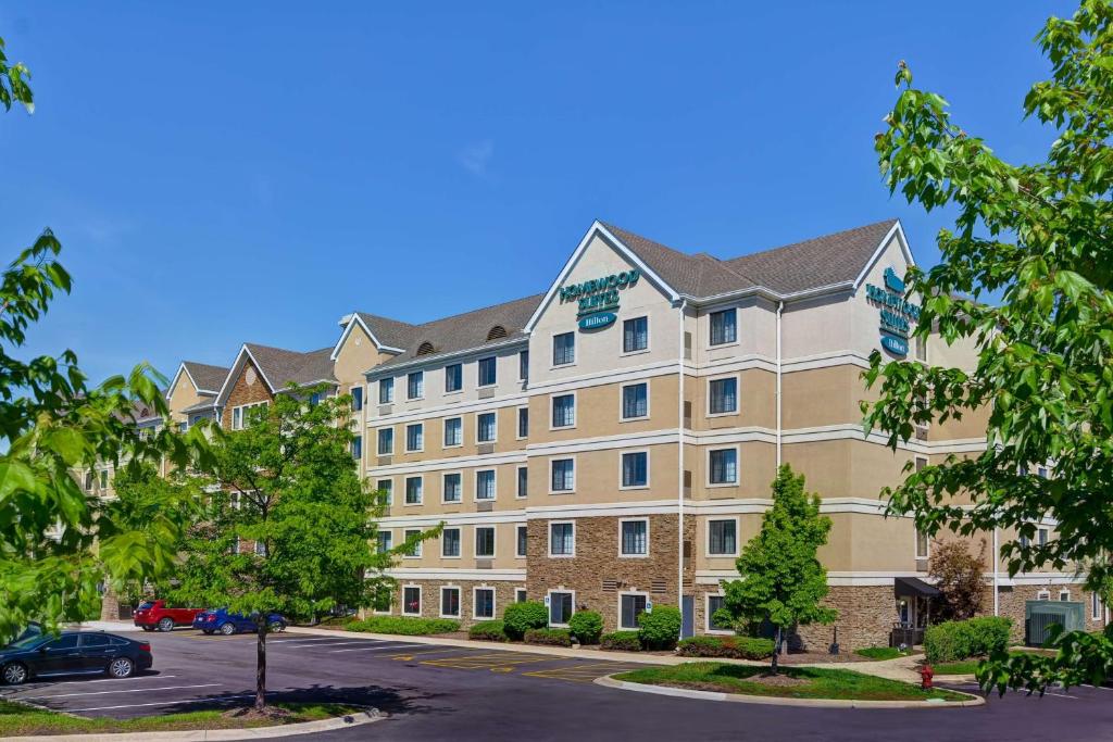 a rendering of the front of a hotel at Homewood Suites by Hilton Aurora Naperville in Aurora
