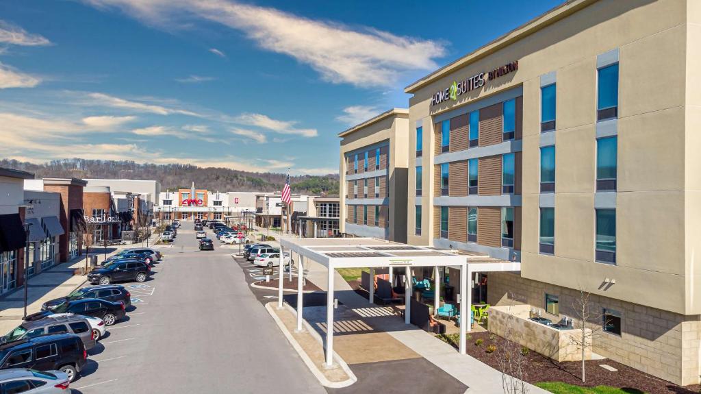 an aerial view of a street in a small town at Home2 Suites By Hilton Nashville Bellevue in Bellevue