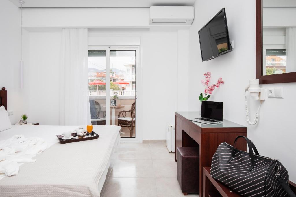 TV a/nebo společenská místnost v ubytování Hotel Samaras Beach