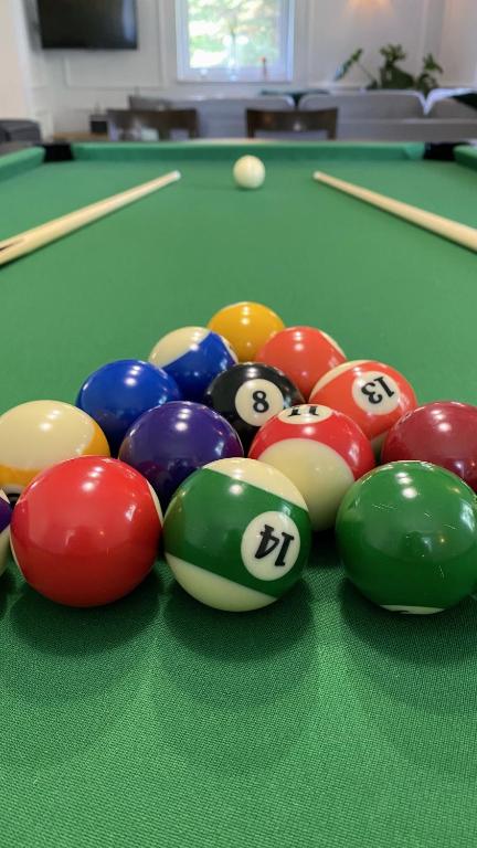 Biliár nebo kulečník v ubytování Siedlisko pod Kasztanem