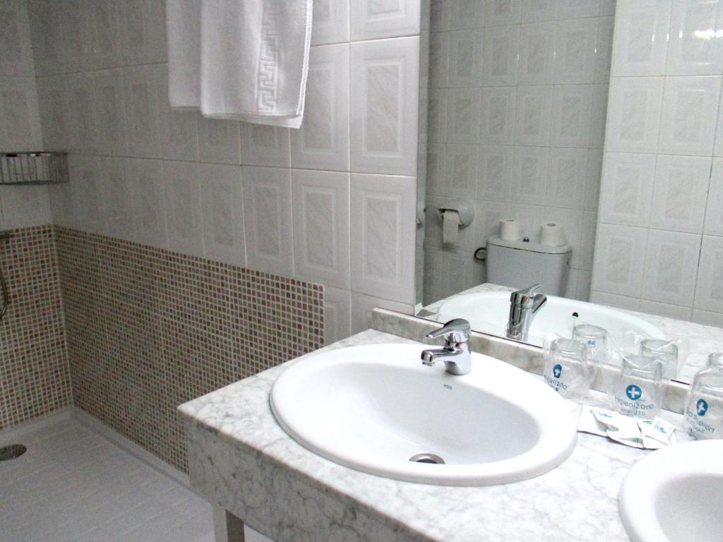 Koupelna v ubytování Hotel Perales
