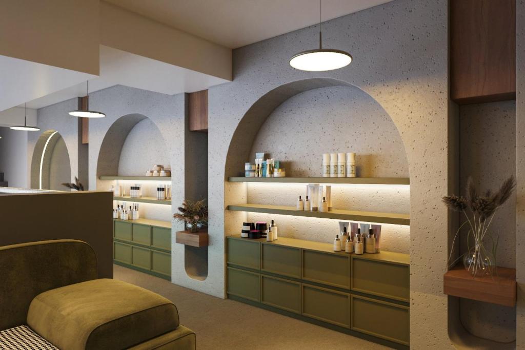 Kuchyň nebo kuchyňský kout v ubytování Ja Cosmo Hotel and Spa