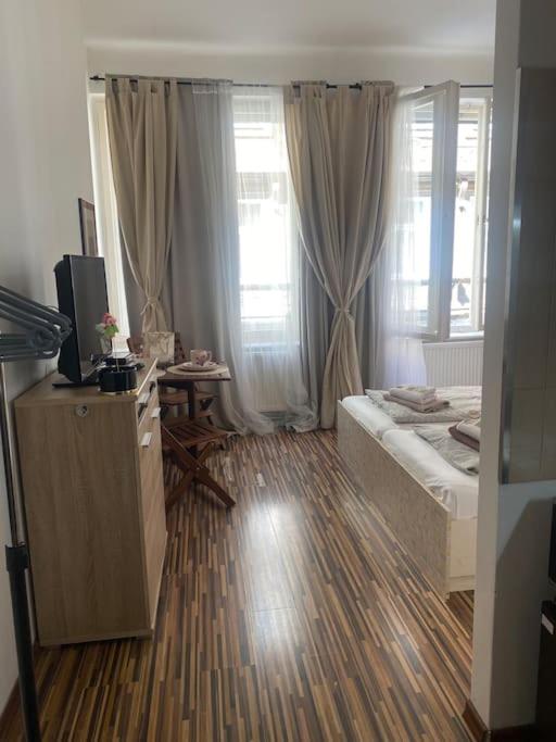 Postel nebo postele na pokoji v ubytování Prague Old Town Apartment Benediktska 6