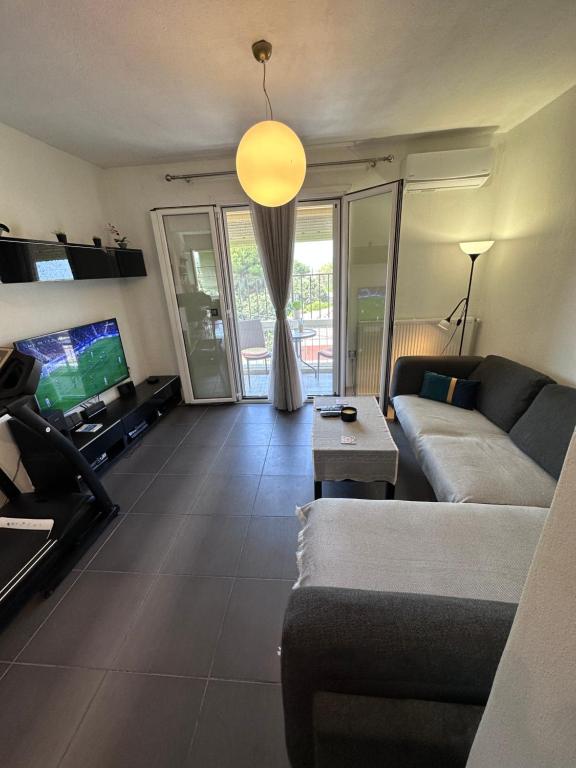 TV a/nebo společenská místnost v ubytování Olia apartment