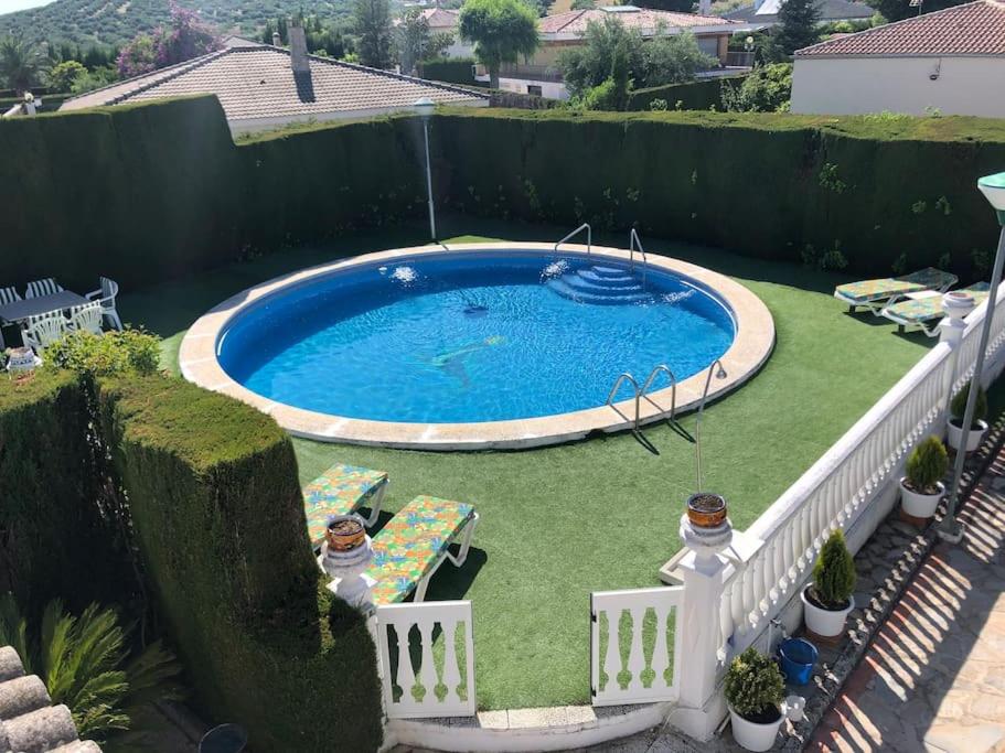 - une vue sur la piscine dans la cour dans l'établissement El rincón de Dory, à Martos