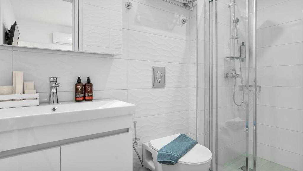 Koupelna v ubytování Agni Suites