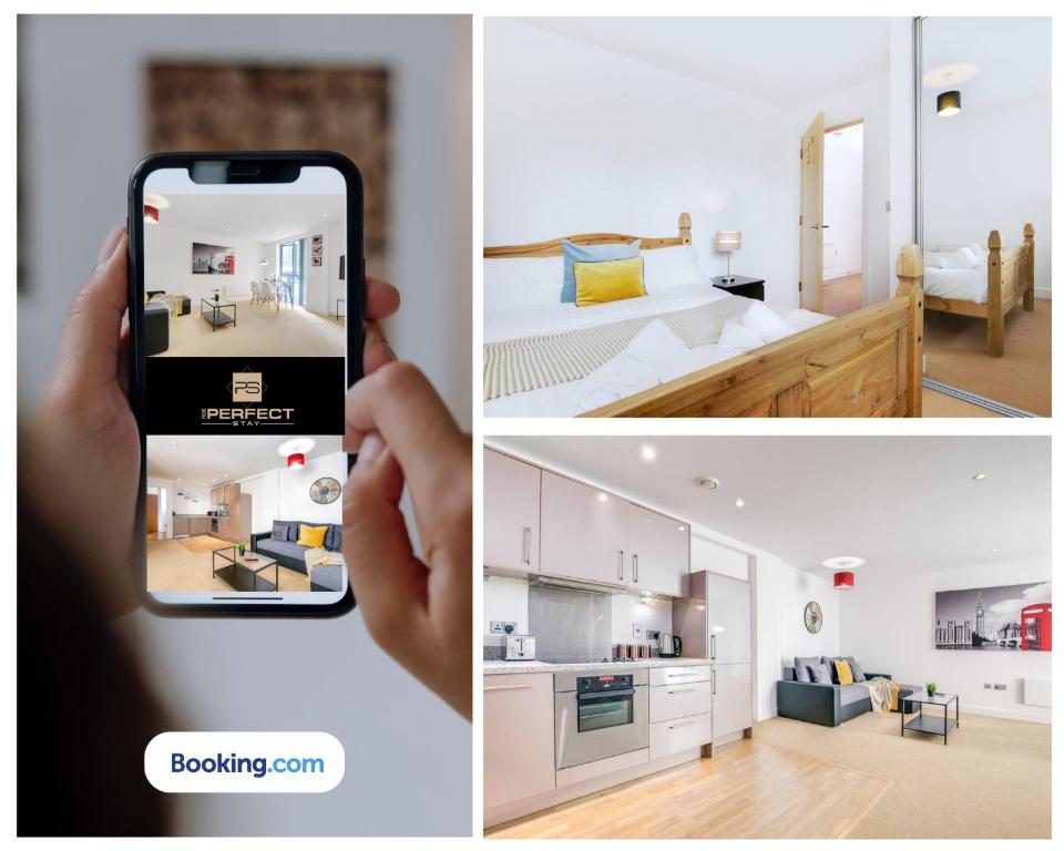 Kuchyň nebo kuchyňský kout v ubytování Cosmo Modern Apartment Central By Your Perfect Stay Short lets Birmingham