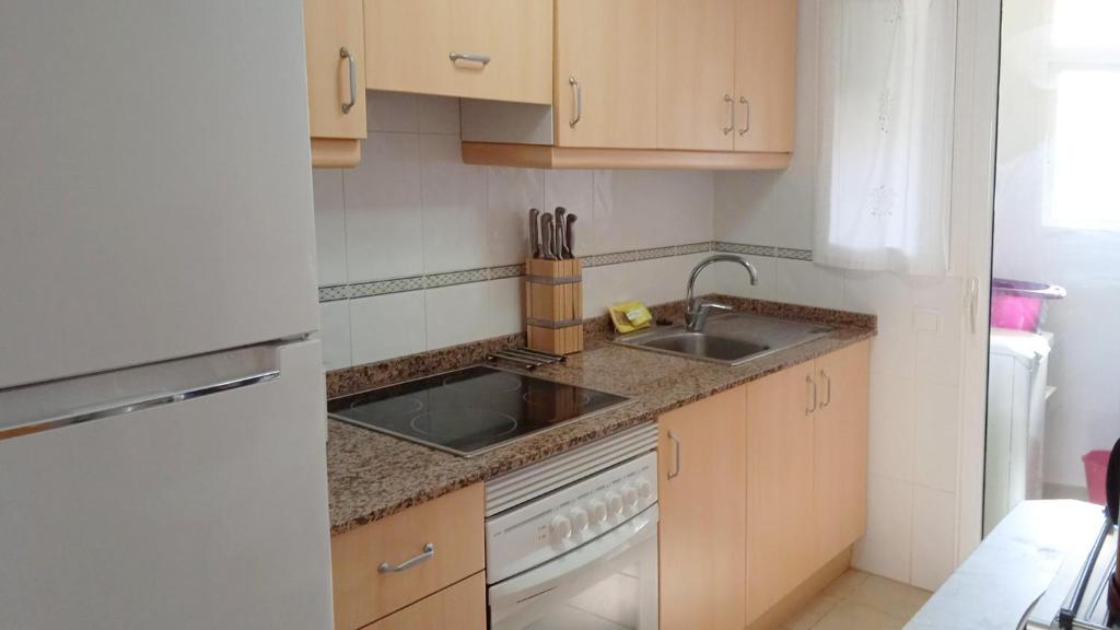 Kuchyň nebo kuchyňský kout v ubytování Apartamentos Capricho 3000