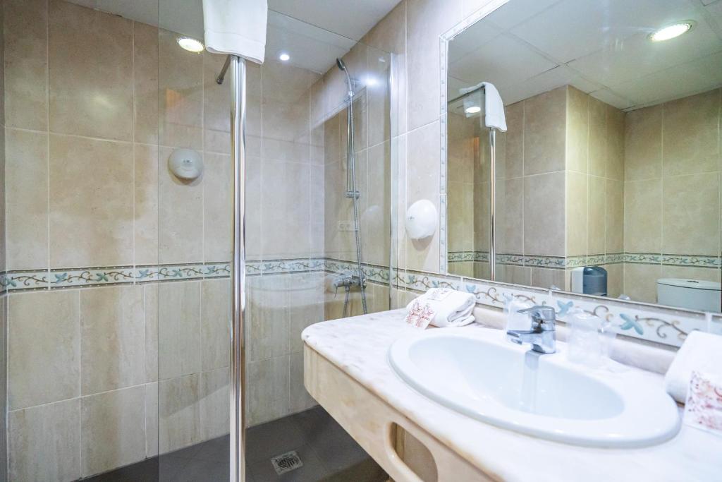 Koupelna v ubytování Hotel Beleret