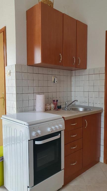 Kuchyň nebo kuchyňský kout v ubytování Apartments Ognjenović