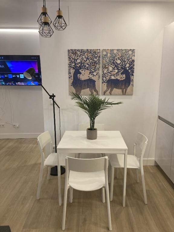 A television and/or entertainment centre at Bravo Murillo Apartments